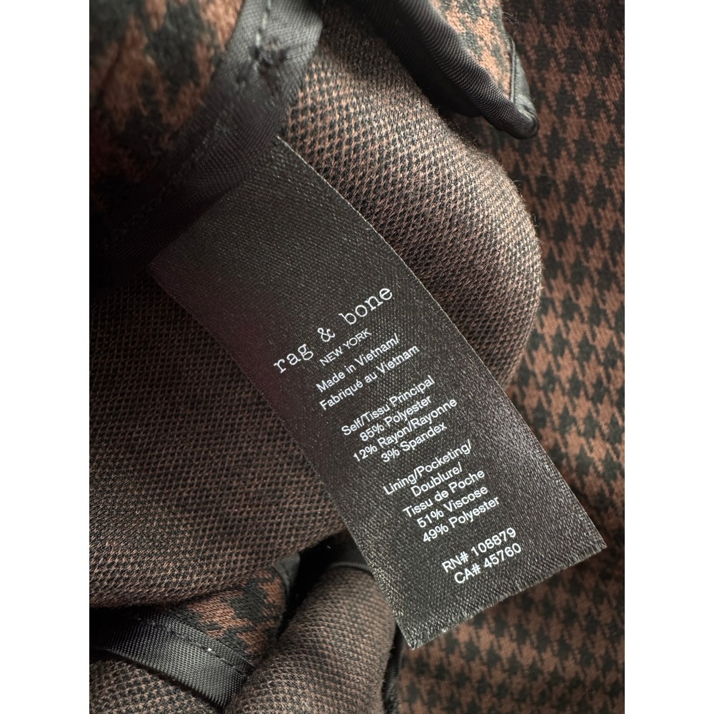 Rag & Bone Blazer Sadie Patterned Brown Multi Size 6 Houndstooth Career Jacket - Picture 7 of 8